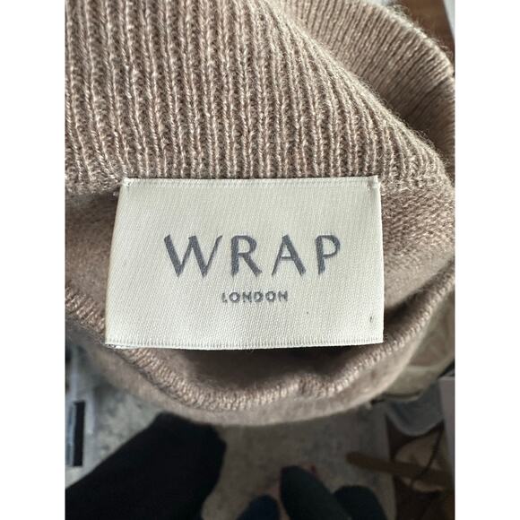 Wrap London Beige Cashmere Funnel Neck Tunic Sweater Small - Picture 3 of 4
